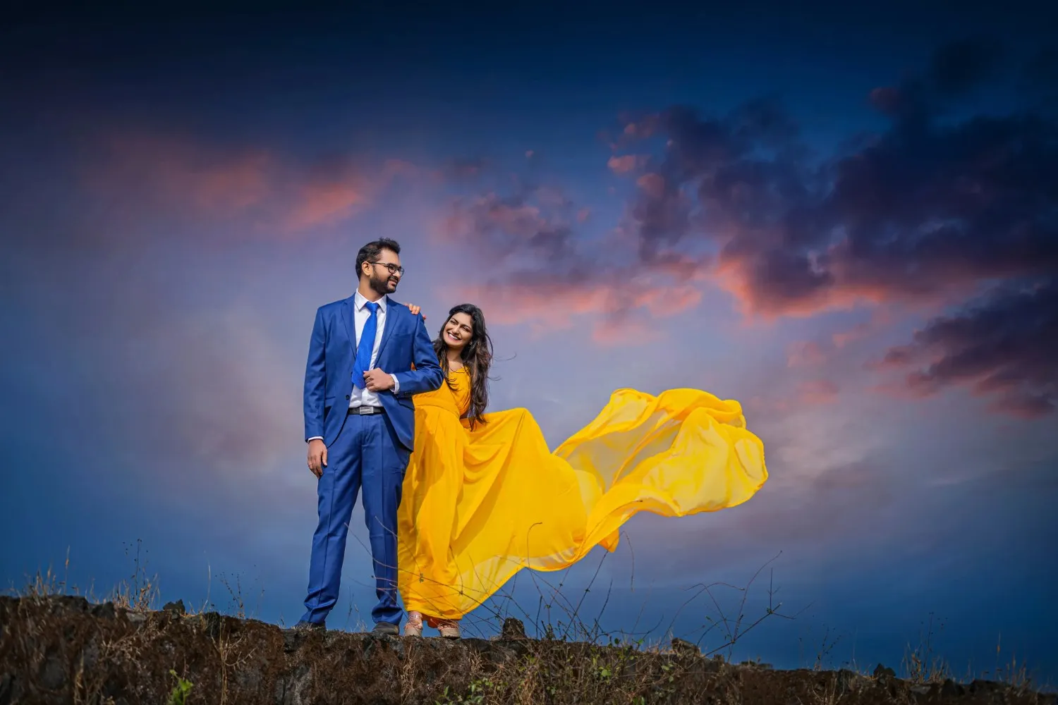 Couple portrait at golden hour in a Marietta garden venue — wedding photography by 247 Digital Media